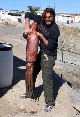 Antonio with a giant squid